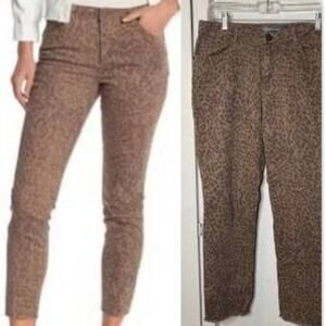 DEMOCRACY FlexEllent Animal Print Skinny Jeans Raw Hem 6